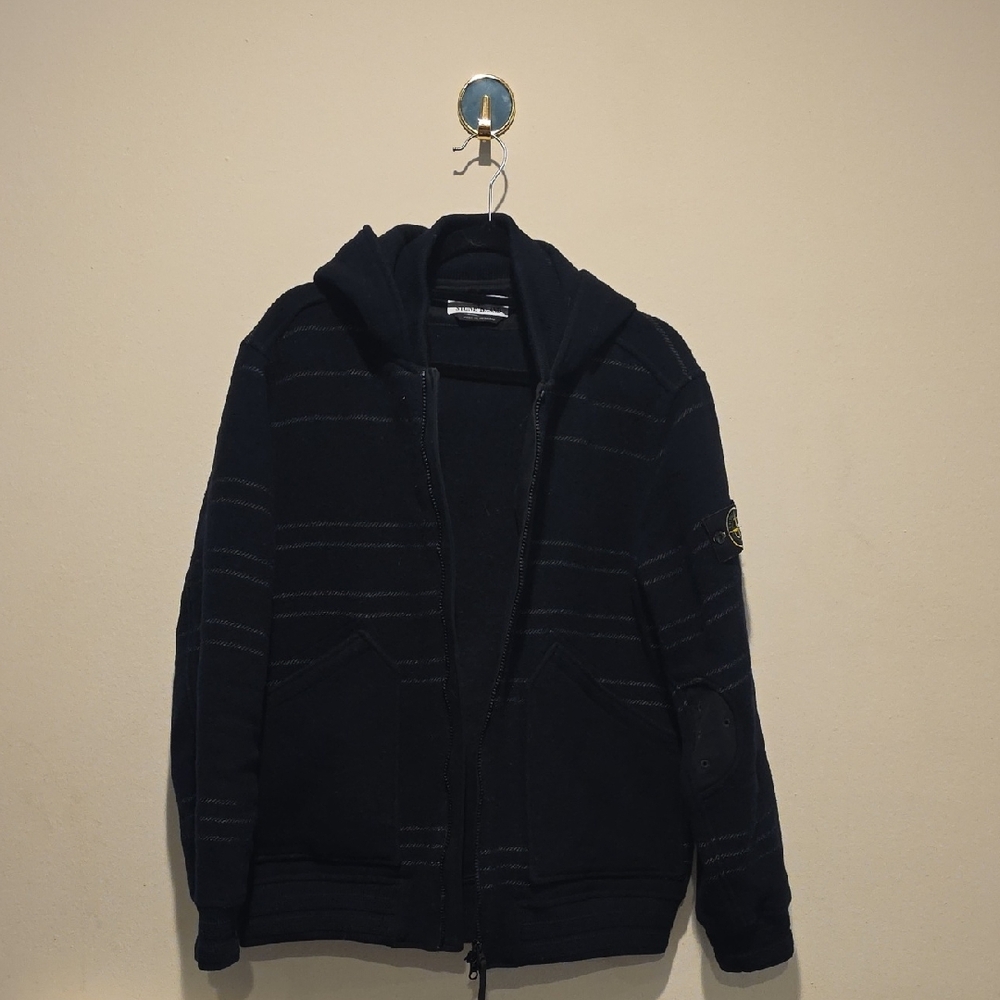 Stone Island Men's Navy Hooded Zip Jacket Mens Large